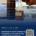 asm science journal, waste cooking oil, biodiesel