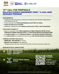 e-asia joint research, malaysia science endowment
